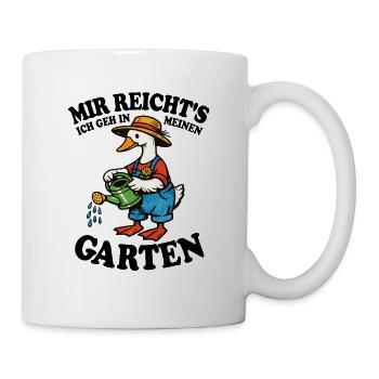 Mir reicht's | Garten Gans gießt glücklich - Tasse - Weiß - Rechts