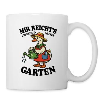 Mir reicht's | Garten Gans gießt glücklich - Tasse - Weiß - Rechts