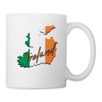 Carte avec le drapeau de l’Irlande, j’adore l’Irlande - Mug blanc - blanc - Droite
