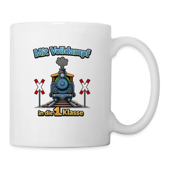 Dampflok in die 1.Klasse - Tasse - Weiß - Rechts
