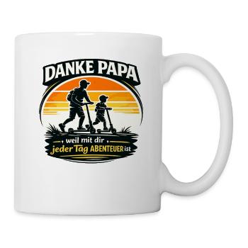 Danke Papa weil mit dir jeder Tag Abenteuer ist - Tasse - Weiß - Rechts