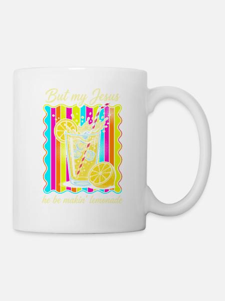 Jesus macht Limonade – Bunter Retro-Print - Tasse - Weiß