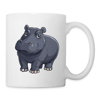 Hippo Nilpferd Illustration - Mug - white - Right