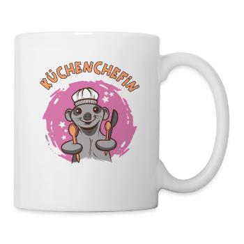 Küchenchefin Köchin Hobbyköchin Kochen - Tasse - Weiß - Rechts