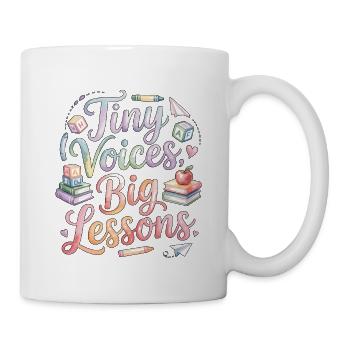Elementary Teacher Tiny Voices Big Teaching Career - Tasse - Weiß - Rechts