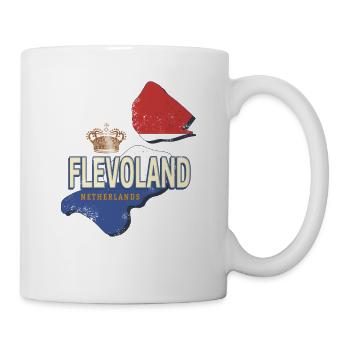 Flevoland Pays-Bas Carte rétro Hollande - Mug blanc - blanc - Droite