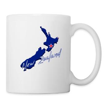 Carte avec le drapeau de la Nouvelle-Zélande - Mug blanc - blanc - Droite
