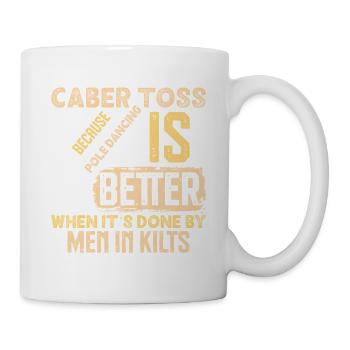 Caber Toss Pole Dancing Scottish Highland - Tasse - Weiß - Rechts