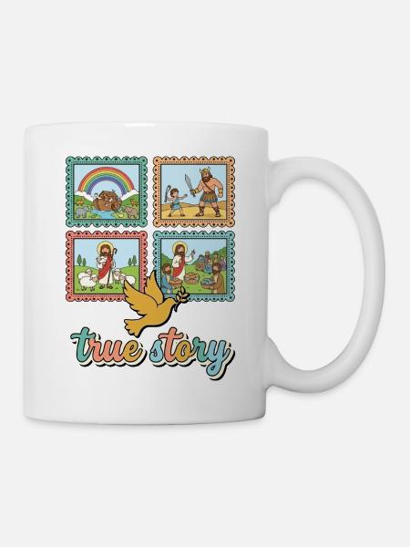 Wahre Story Bibelpanels mit Regenbogen - Tasse - Weiß