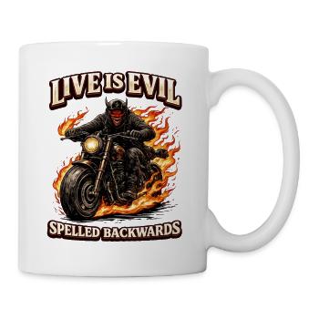 Live Is Evil Spelled Backwards - Tasse - Weiß - Rechts