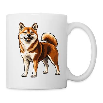 Shiba Inu Souriant - Mug blanc - blanc - Droite