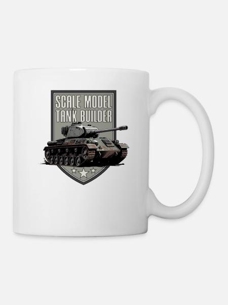 Modellpanzerbauer im Maßstab - Tasse - Weiß