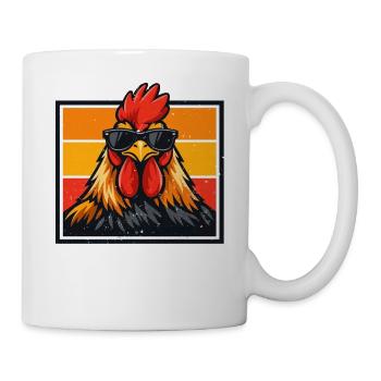 F-Caw-F Graphique drôle de mème de coq de poulet - Mug blanc - blanc - Droite