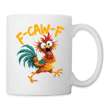 F-Caw-F Graphique drôle de mème de coq de poulet - Mug blanc - blanc - Droite