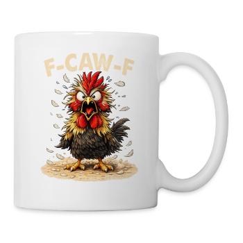F-Caw-F Graphique drôle de mème de coq de poulet - Mug blanc - blanc - Droite