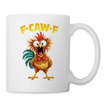 F-Caw-F Graphique drôle de mème de coq de poulet - Mug blanc - blanc - Droite