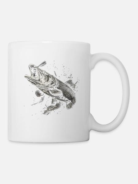 Hecht Angler - Tasse - Weiß