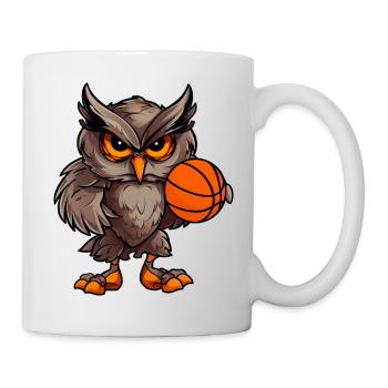 Hibou de basket-ball - Mug blanc - blanc - Droite