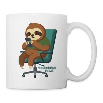 Sloth: Produktionsbedingte Wartezeit - Tasse - Weiß - Rechts