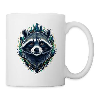 Waschbär Waldzauber Grafik - Tasse - Weiß - Rechts