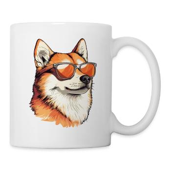 Shiba with sunglasses style - Mug - white - Right