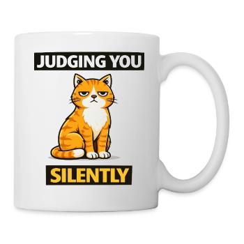 Sarcastic Cat “Judging You Silently” - Mug - white - Right