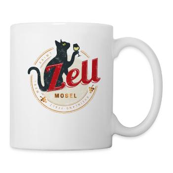Zell mit Katze Vintage Mosel Rheinland-Pfalz - Tasse - Weiß - Rechts