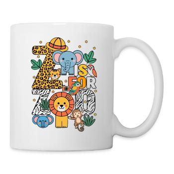 Z c’est pour Zoo Animals Fête au Zoo Jungle Zoo Anniversaire - Mug blanc - blanc - Droite