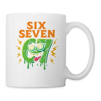 Six Seven 67 Zombie Horror Humor Italian Brainrot - Tasse - Weiß - Rechts
