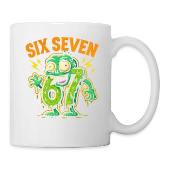 Six Seven 67 Humour d’horreur zombie Cerveau italien - Mug blanc - blanc - Droite