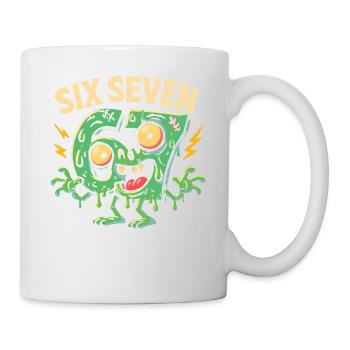 Six Seven 67 Zombie Horror Humor Italian Brainrot - Tasse - Weiß - Rechts