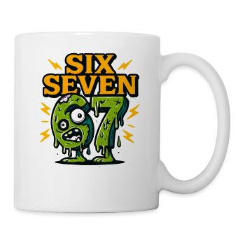 Six Seven 67 Zombie Horror Humor Italian Brainrot - Tasse - Weiß - Rechts