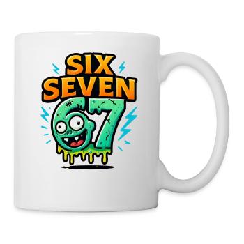 Six Seven 67 Zombie Horror Humor Italian Brainrot - Tasse - Weiß - Rechts