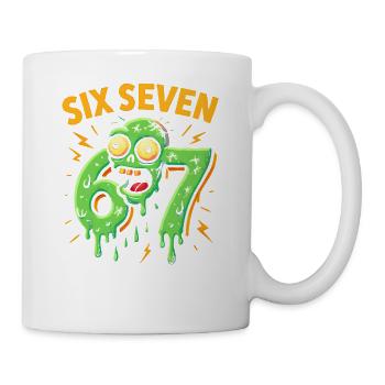 Six Seven 67 Zombie Horror Humor Italian Brainrot - Tasse - Weiß - Rechts