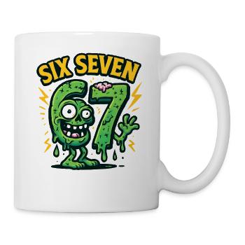 Six Seven 67 Zombie Horror Humor Italian Brainrot - Tasse - Weiß - Rechts