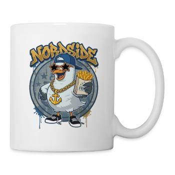 Nordside Seagull – Street Rap Fries Cartoon - Mug - white - Right