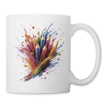 Buntstifte – Kreatives Zeichnen Bunker Spritzer - Tasse - Weiß - Rechts