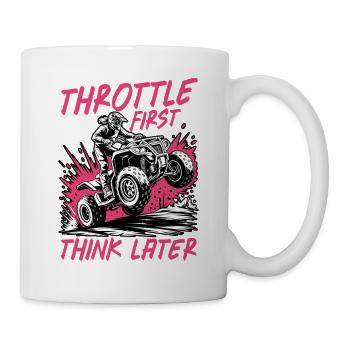 Quad ATV Woman Girl Four Wheeler - Mug - white - Right