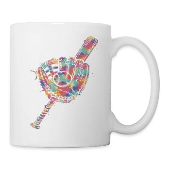 Gant Balle et Batte de Baseball Multicolore   - Mug blanc - blanc - Droite