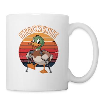  Stockente Lustiges Wortspiel Ente Mit Krücken - Tasse - Weiß - Rechts