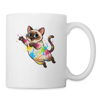 Éclaboussures colorées de Chat - Mug blanc - blanc - Droite