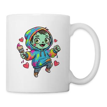 Colorful Zombie Hoodie Motif - Mug - white - Right