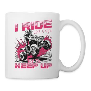 Quad ATV Woman Girl Four Wheeler - Mug - white - Right