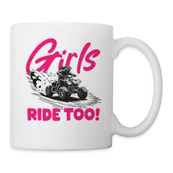Quad ATV Woman Girl Four Wheeler - Mug - white - Right