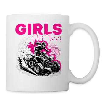 Quad ATV Woman Girl Four Wheeler - Mug - white - Right