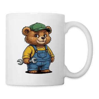 Mechanic Bär Schrauber Werkstatt - Mug - white - Right