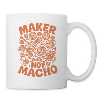 Doers instead of macho | Knitting Men - Mug - white - Right