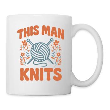 This Man Knits | Men's Wool Needles - Mug - white - Right