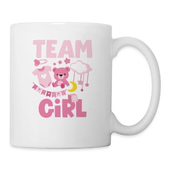 Team Mädchen Baby Party Pink Gender Reveal - Tasse - Weiß - Rechts