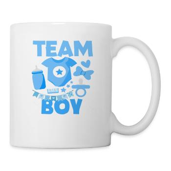 Révélation du sexe de la Team Boy Baby Shower Bleu - Mug blanc - blanc - Droite